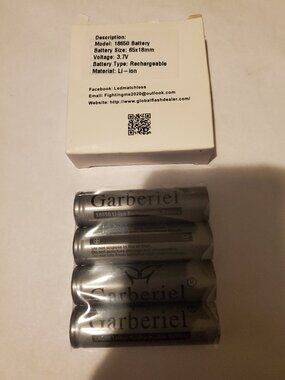 NEW GARBERIEL 18650 LI-ION RECHARGEABLE BATTERY 4000 MAH 3.7V
